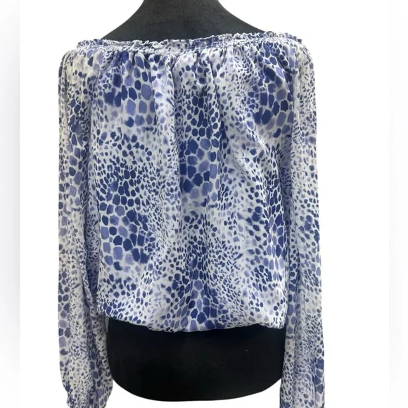 NWT Ramy Brook Women's Printed Margie Off The Shoulder Long Sleeve Top US Small - Picture 7 of 11